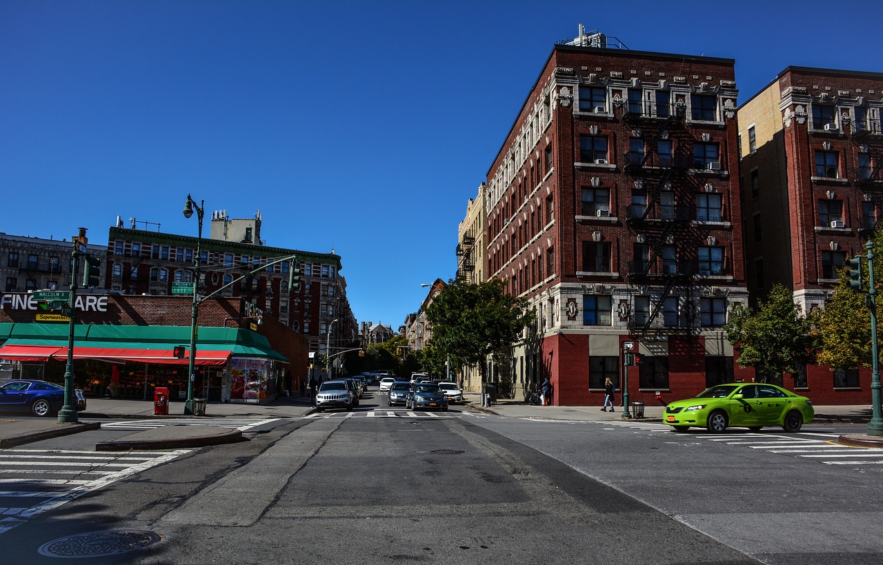 city, street, crossroads