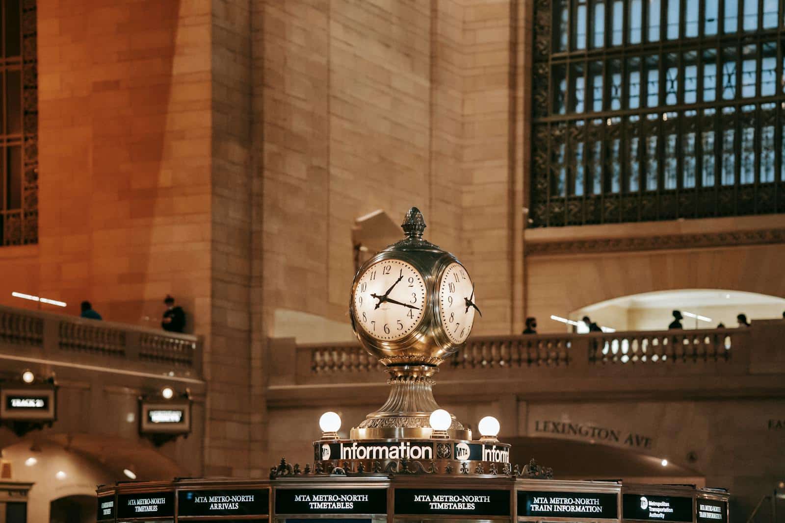 Railway station with clock in classic building